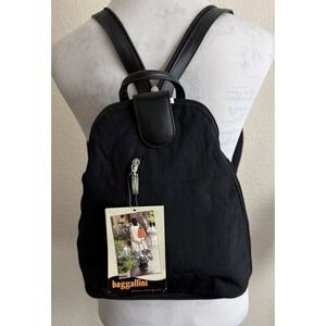 Baggallini Urban Backpack Sling Bag Black Nylon Travel Handbag Brand New